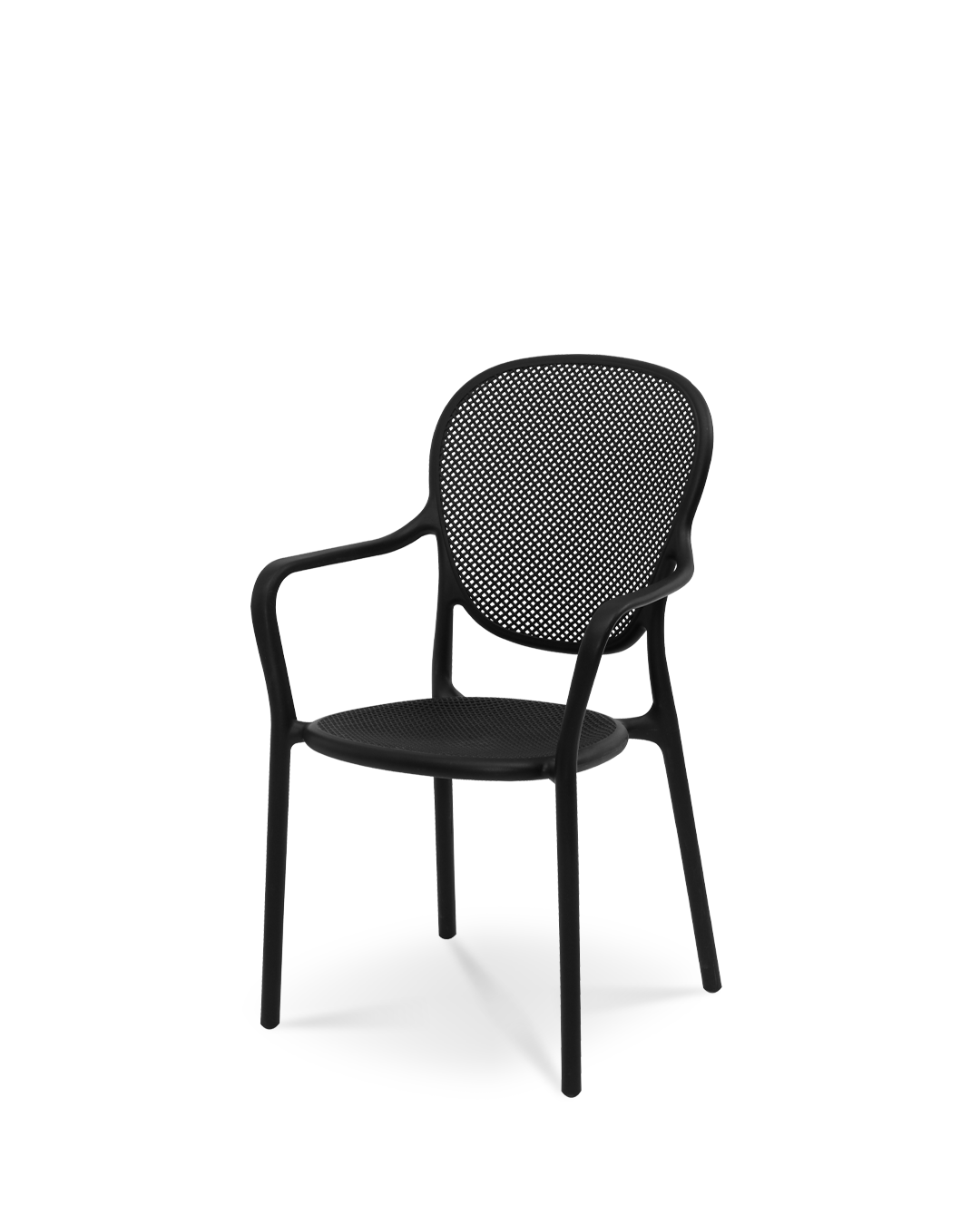 Blättern Plastikstuhl schwarz