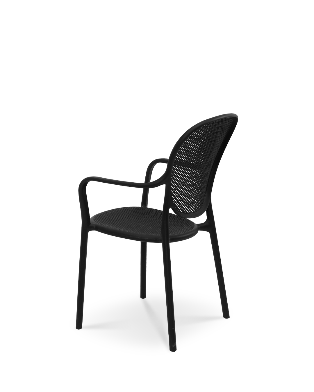 Blättern Plastikstuhl schwarz