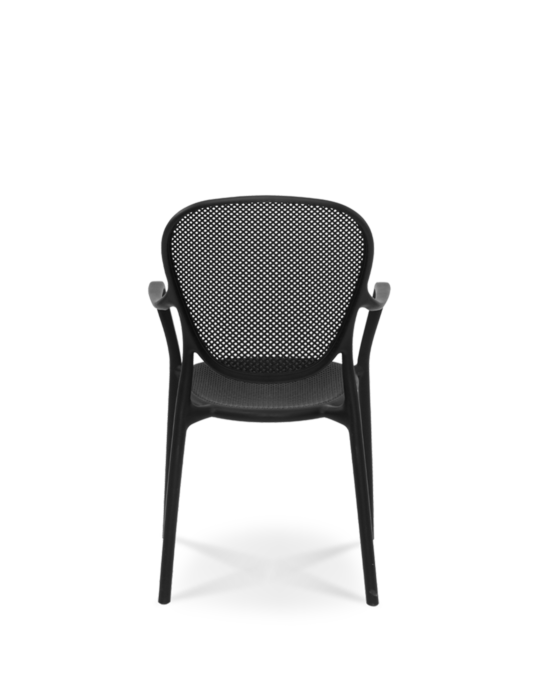 Blättern Plastikstuhl schwarz