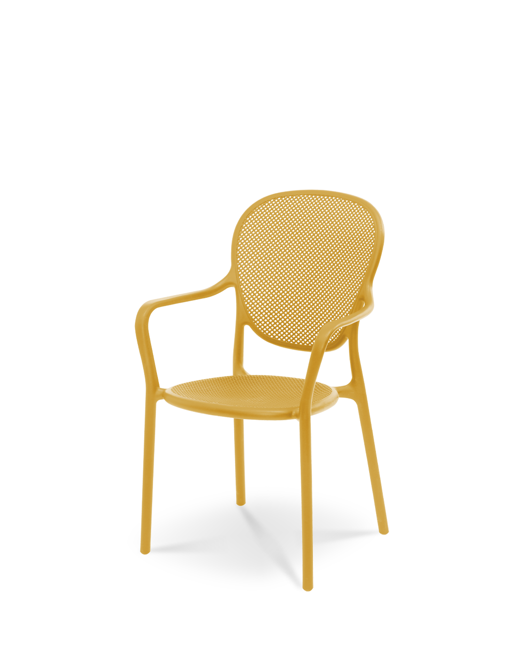 Verblasst Plastikstuhl Töpfer Ton gelb