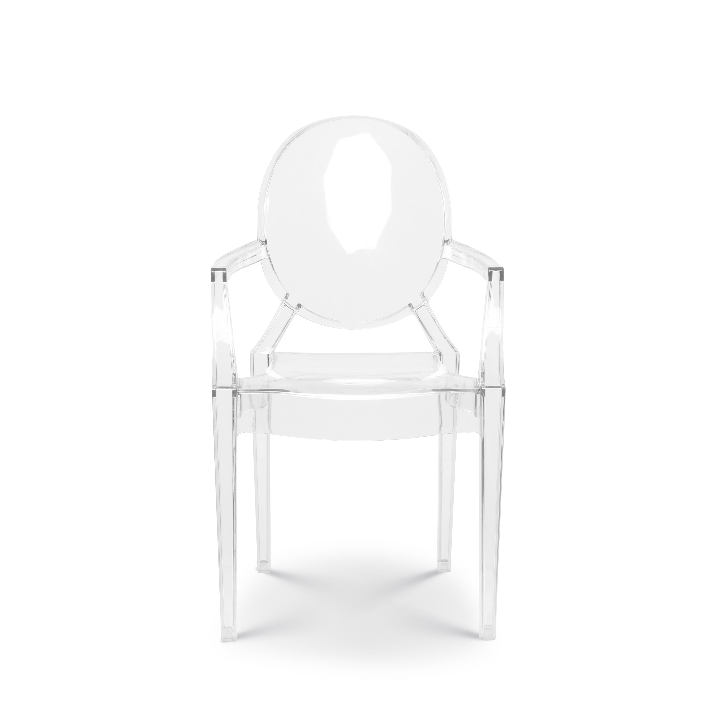 Silla fantasma de policarbonato con brazos, sillas de comedor transparentes  de grado comercial, sillas transparentes con respaldo flexible cómodo