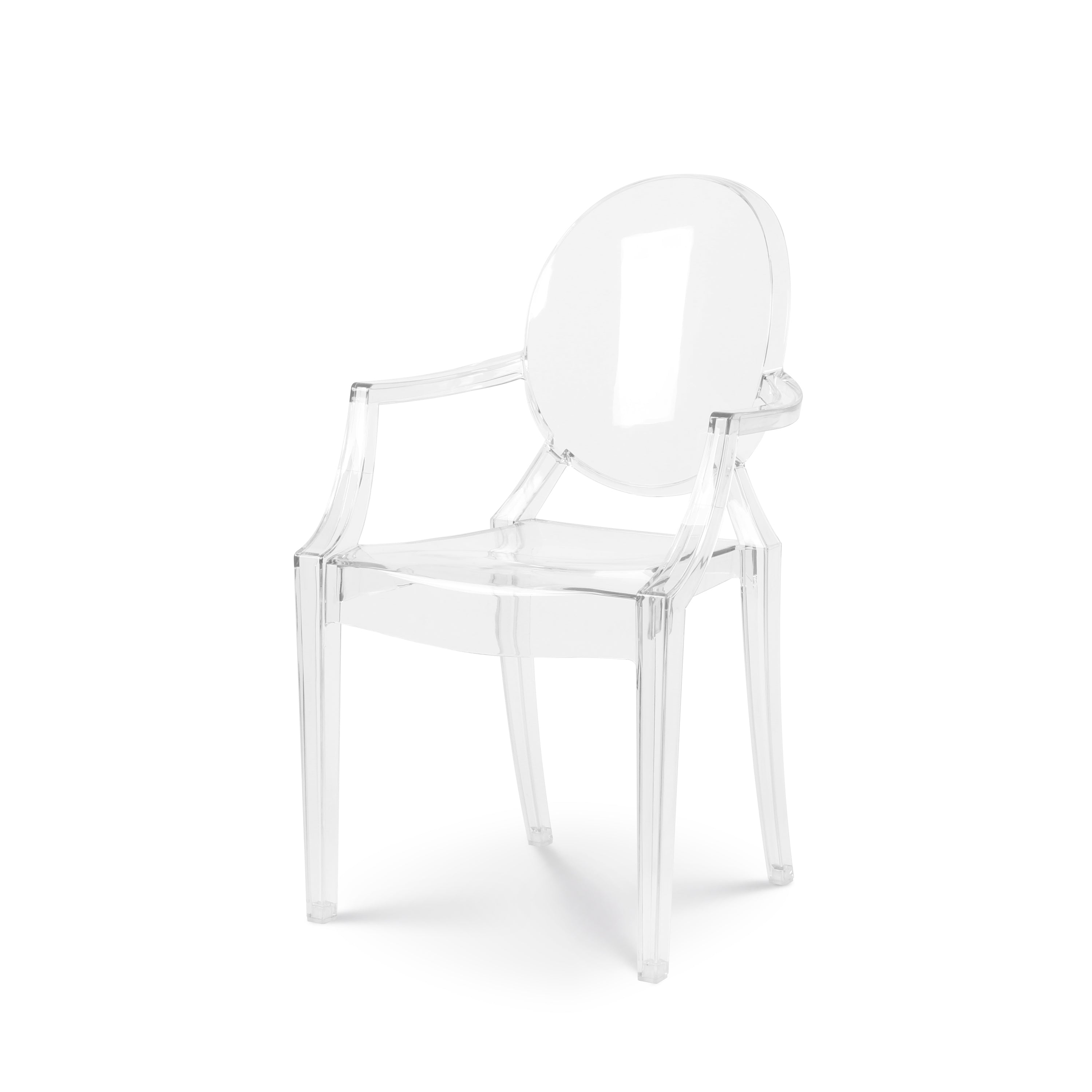 Silla fantasma de policarbonato con brazos, sillas de comedor transparentes  de grado comercial, sillas transparentes con respaldo flexible cómodo