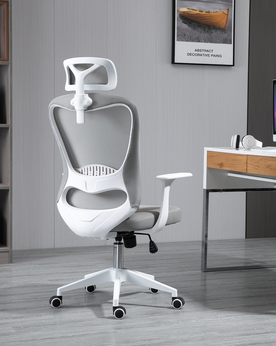 Aurora Office Chair White Grey