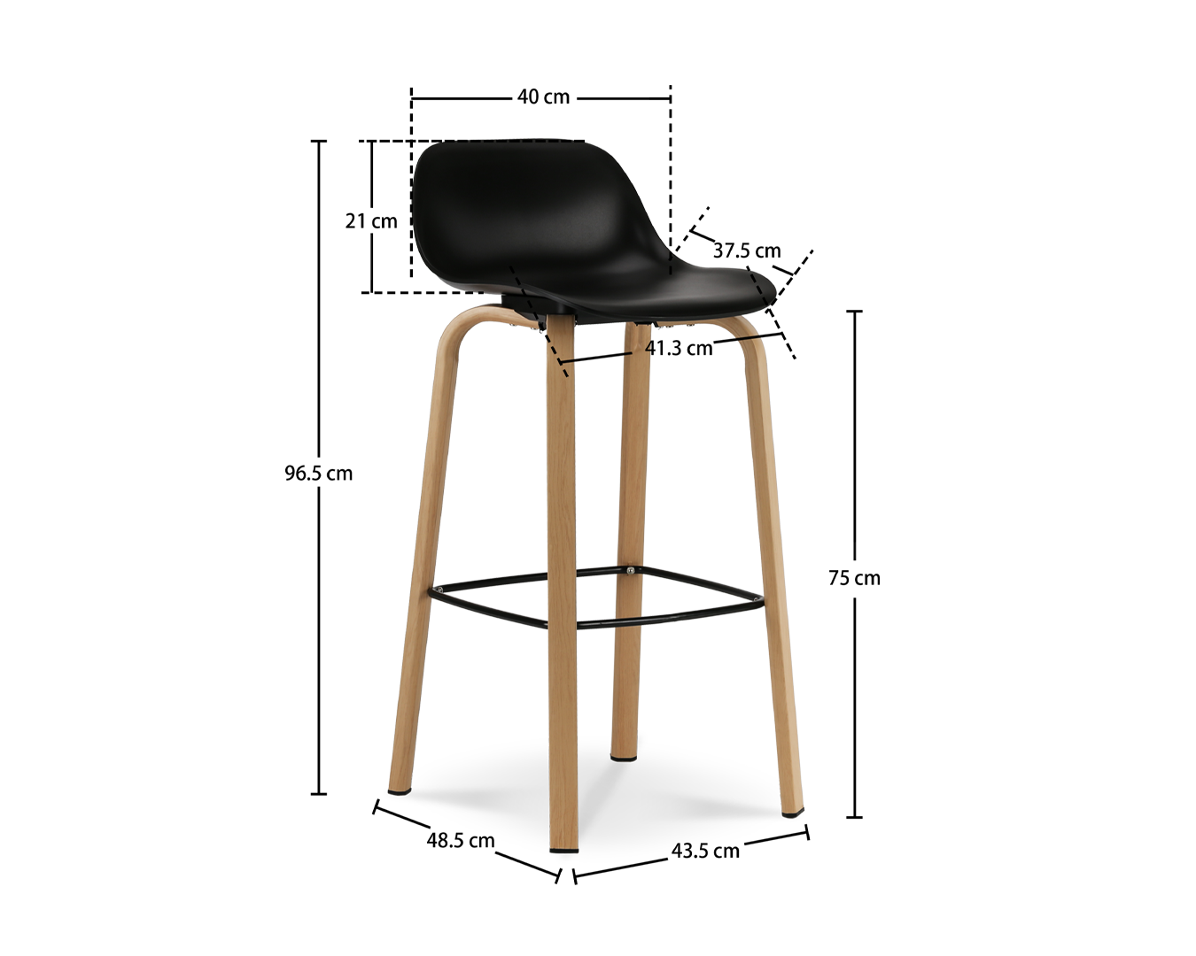 Leda Bar Stool Black