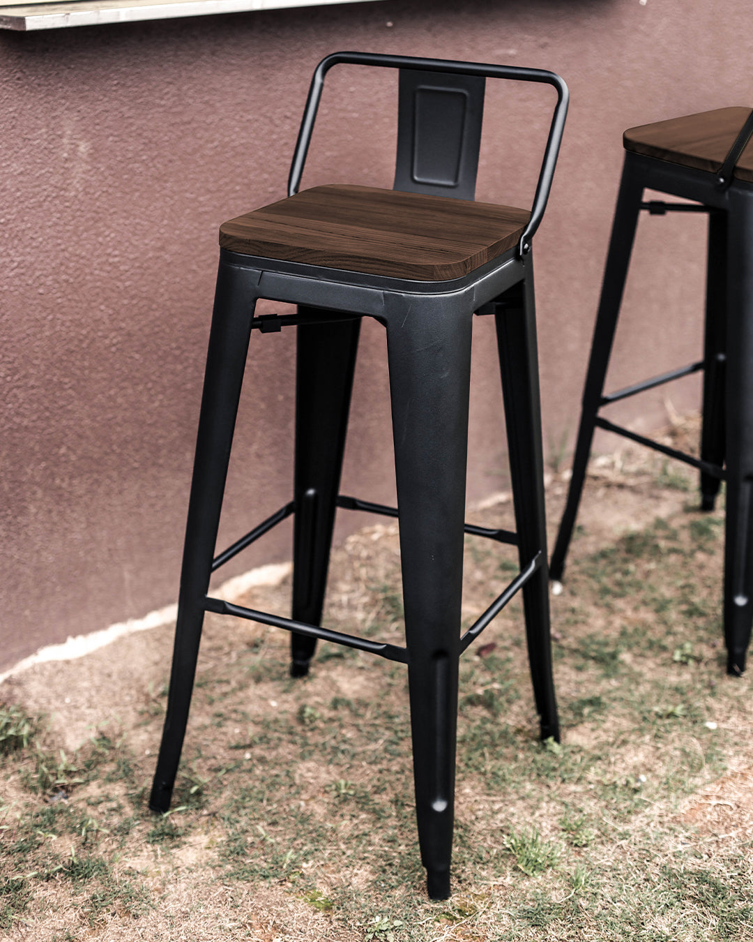 Lix Wood Bar Chair Black