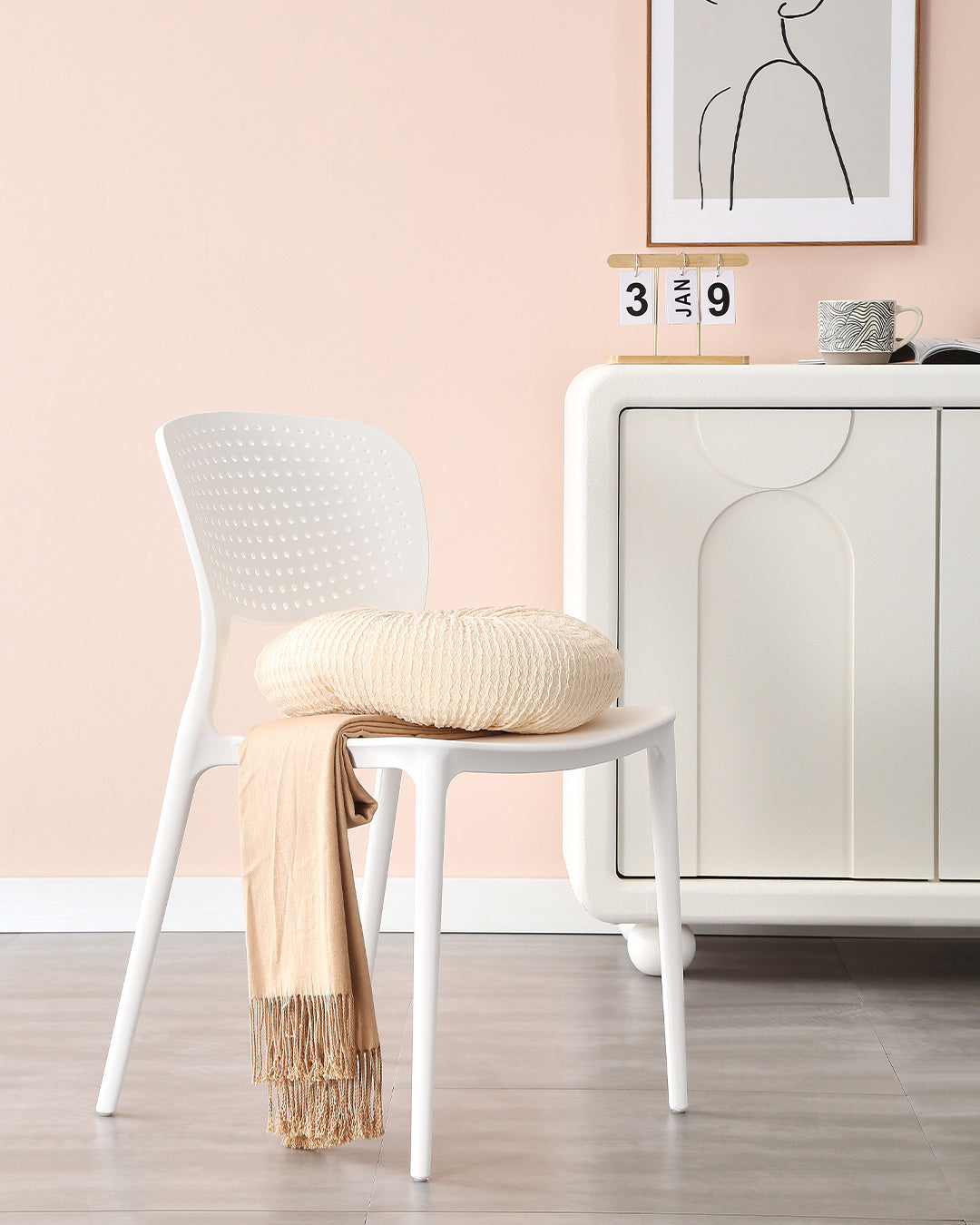 Themis Plastic Chair Ivory White