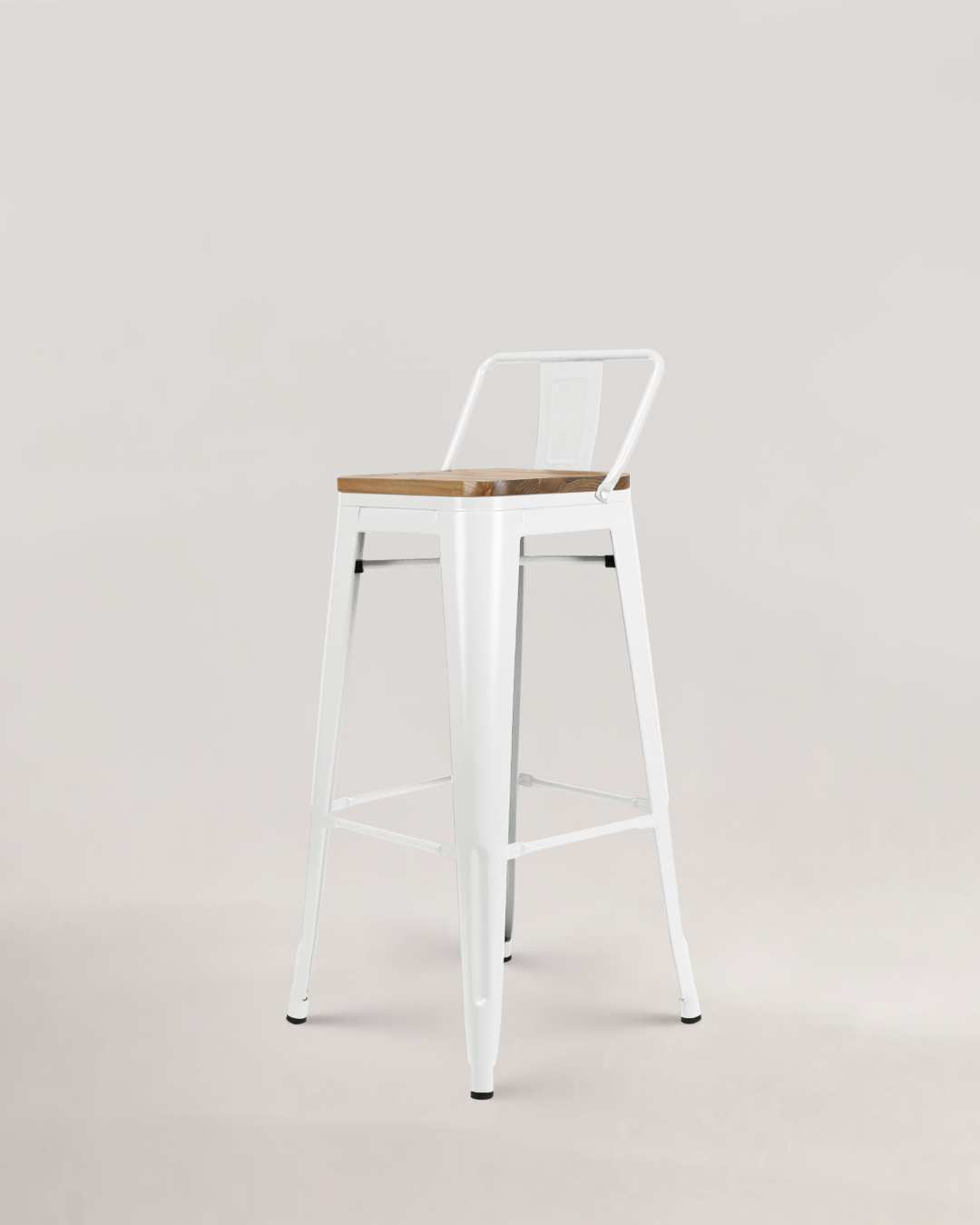 Chaise de bar en bois Lix blanc